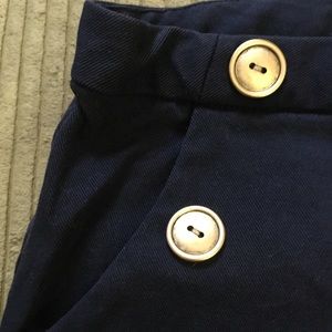 High waist navy sailor shorts.